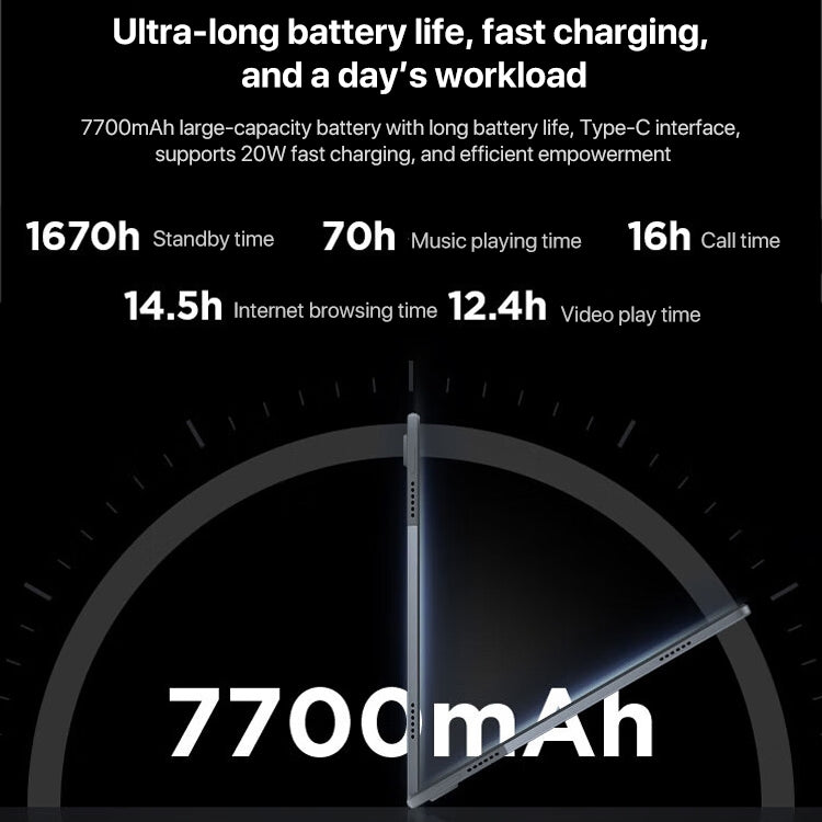 Lenovo K10 Pro 10.6 inch WiFi Tablet, 4GB+128GB, Android 12, MediaTek Helio G80 Octa Core, Support Face Identification(Grey)