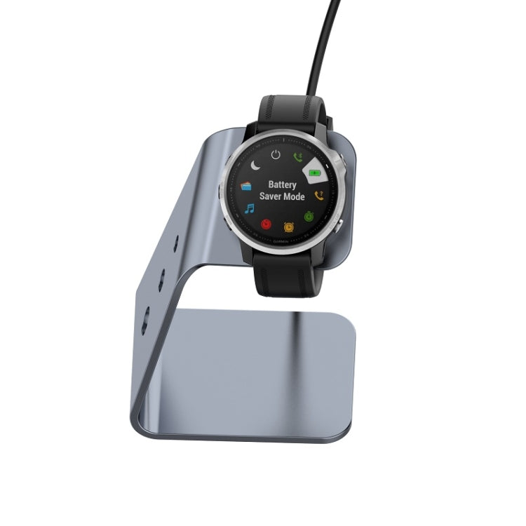 For Venu3 / Venu3S / Vivoactive 5 Portable Metal Charger Holder with Data Function, Right Interface(Grey)
