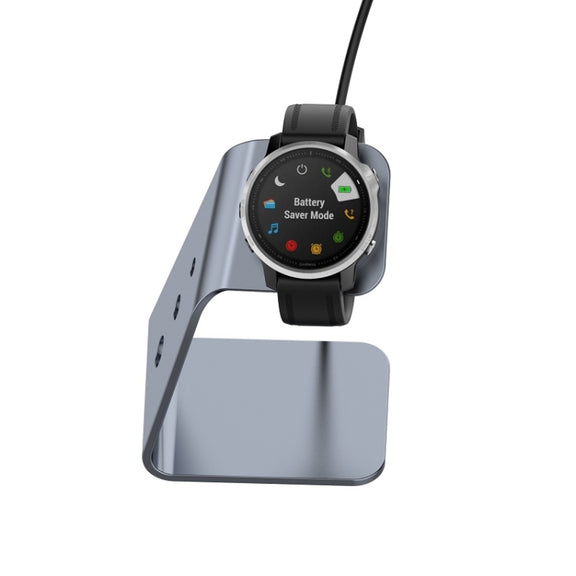 For Venu3 / Venu3S / Vivoactive 5 Portable Metal Charger Holder with Data Function, Right Interface(Grey)