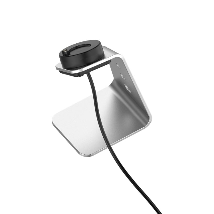 For Venu3 / Venu3S / Vivoactive 5 Portable Metal Charger Holder with Data Function, Right Interface(Silver)