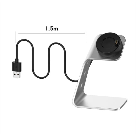 For Venu3 / Venu3S / Vivoactive 5 Portable Metal Charger Holder with Data Function, Right Interface(Silver)