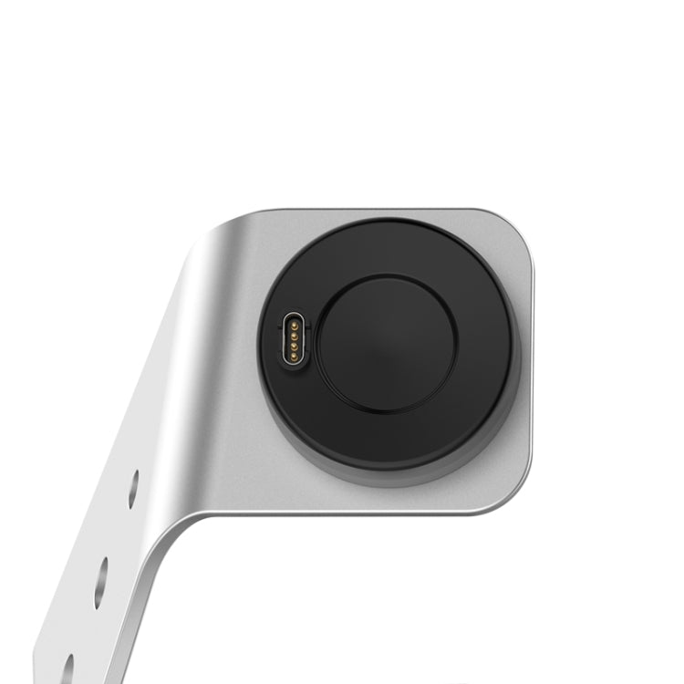 For Venu3 / Venu3S / Vivoactive 5 Portable Metal Charger Holder with Data Function, Left Interface(Silver)