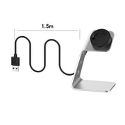 For Venu3 / Venu3S / Vivoactive 5 Portable Metal Charger Holder with Data Function, Left Interface(Silver)