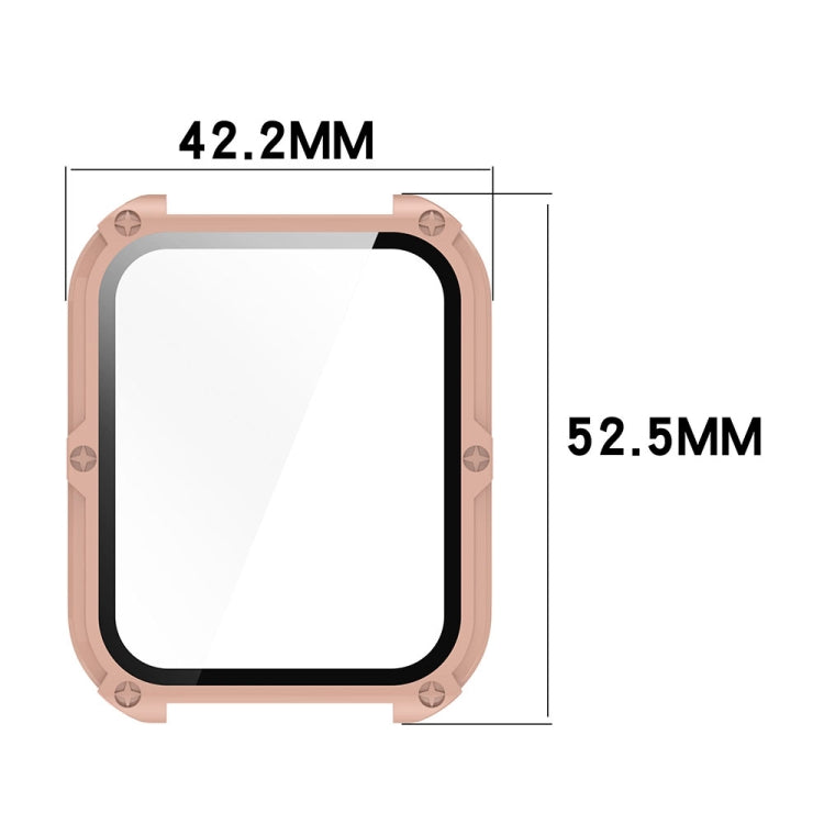 For OPPO Watch 4 Pro PC + Tempered Film Integrated Watch Protective Case(Pink)