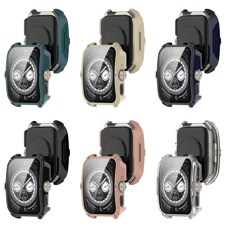 For OPPO Watch 4 Pro PC + Tempered Film Integrated Watch Protective Case(Pink)