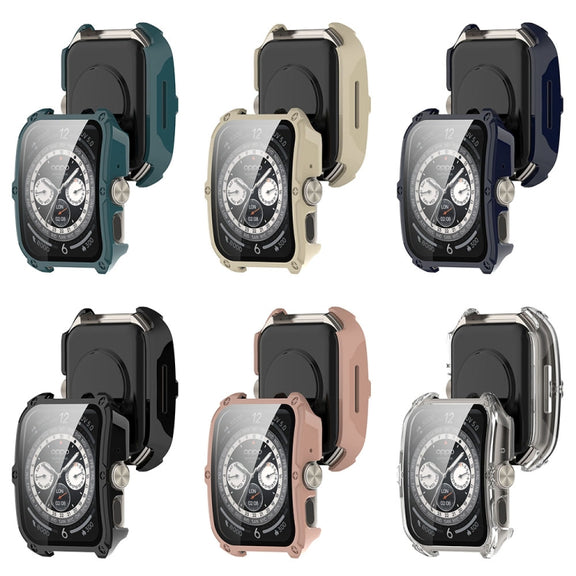 For OPPO Watch 4 Pro PC + Tempered Film Integrated Watch Protective Case(Transparent White)