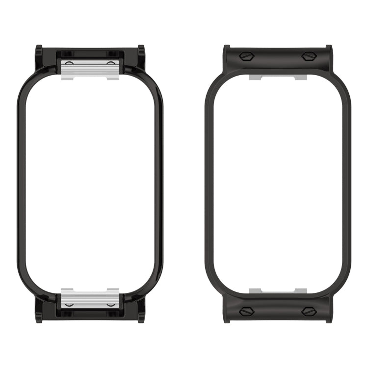For Xiaomi Smart Band 8 Active / Redmi Band 2 Metal Frame Watch Protective Case(Black)