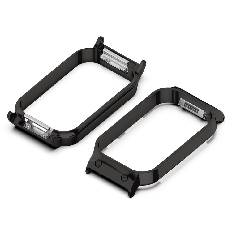 For Xiaomi Smart Band 8 Active / Redmi Band 2 Metal Frame Watch Protective Case(Black)