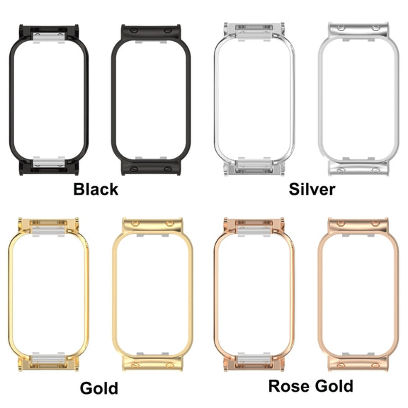 For Xiaomi Smart Band 8 Active / Redmi Band 2 Metal Frame Watch Protective Case(Silver)