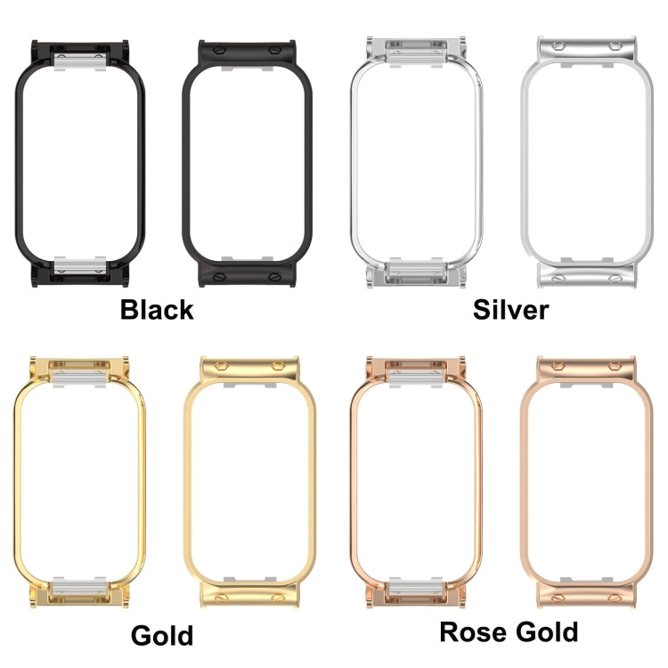 For Xiaomi Smart Band 8 Active / Redmi Band 2 Metal Frame Watch Protective Case(Silver)
