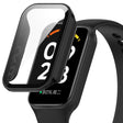 For Xiaomi Smart Band 8 Active / Redmi Band 2 PC + Tempered Film Integrated Watch Protective Case(Black) - Watch Cases by PMC TechLife | Online Shopping South Africa | PMC TechLife