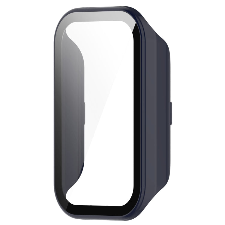 For Xiaomi Smart Band 8 Active / Redmi Band 2 PC + Tempered Film Integrated Watch Protective Case(Ink Blue)