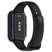 For Xiaomi Smart Band 8 Active / Redmi Band 2 PC + Tempered Film Integrated Watch Protective Case(Ink Blue)