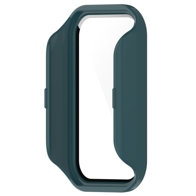 For Xiaomi Smart Band 8 Active / Redmi Band 2 PC + Tempered Film Integrated Watch Protective Case(Pine Green)