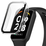 For Xiaomi Smart Band 8 Active / Redmi Band 2 PC + Tempered Film Integrated Watch Protective Case(Transparent White)