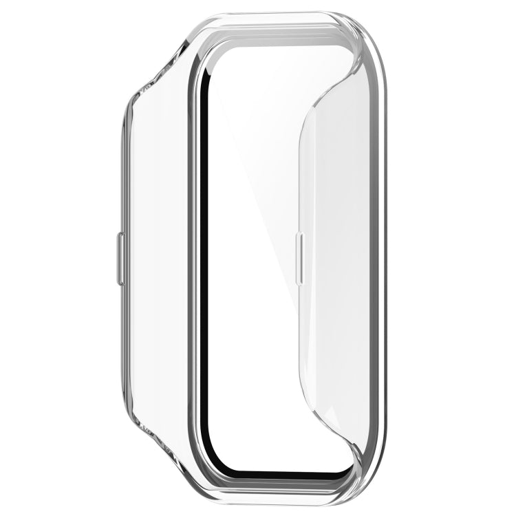 For Xiaomi Smart Band 8 Active / Redmi Band 2 PC + Tempered Film Integrated Watch Protective Case(Transparent White)