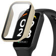 For Xiaomi Smart Band 8 Active / Redmi Band 2 PC + Tempered Film Integrated Watch Protective Case(Ivory White) - Watch Cases by PMC TechLife | Online Shopping South Africa | PMC TechLife