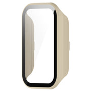 For Xiaomi Smart Band 8 Active / Redmi Band 2 PC + Tempered Film Integrated Watch Protective Case(Ivory White)