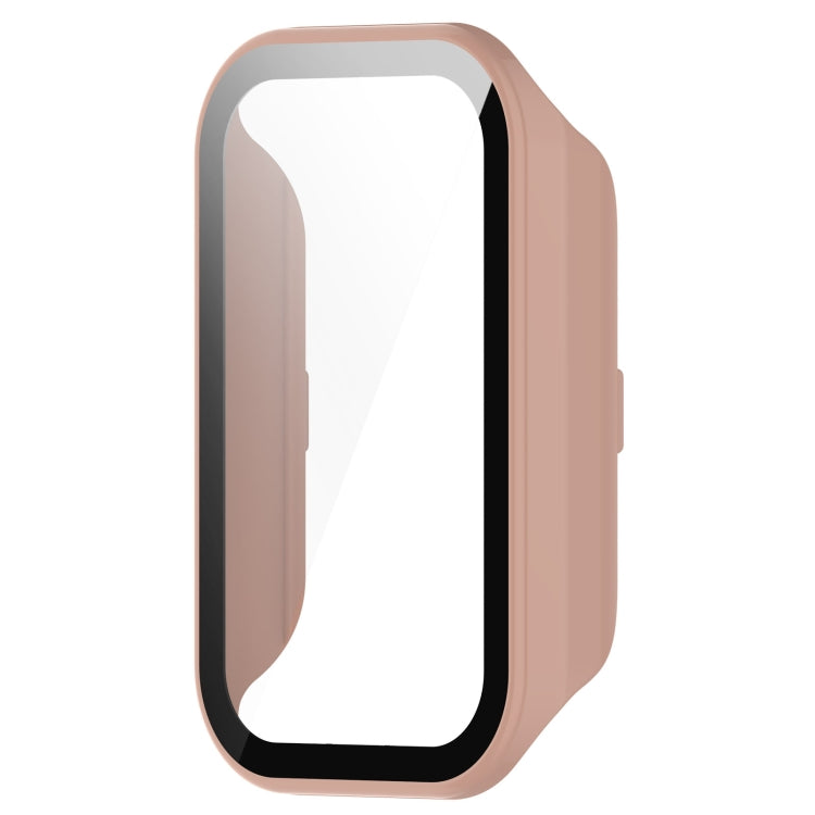 For Xiaomi Smart Band 8 Active / Redmi Band 2 PC + Tempered Film Integrated Watch Protective Case(Pink)