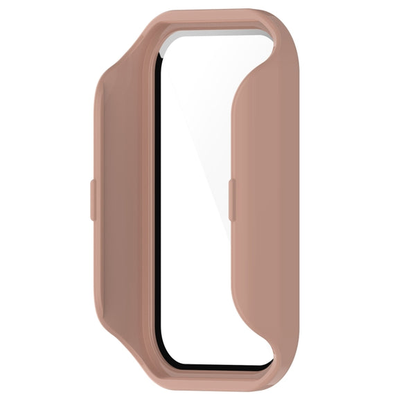 For Xiaomi Smart Band 8 Active / Redmi Band 2 PC + Tempered Film Integrated Watch Protective Case(Pink)