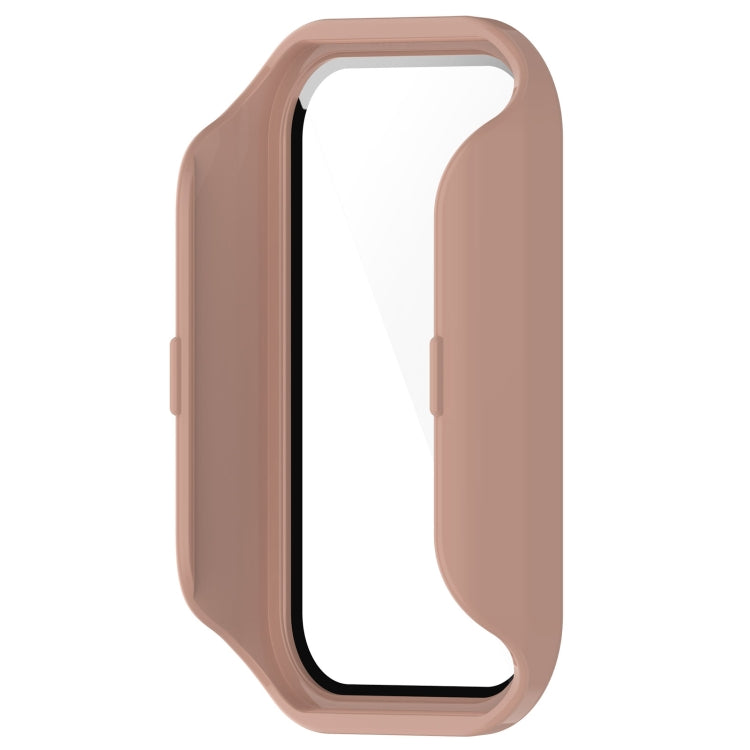 For Xiaomi Smart Band 8 Active / Redmi Band 2 PC + Tempered Film Integrated Watch Protective Case(Pink)