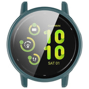 For Garmin vivoactive 5 / Active 5 PC + Tempered Film Integrated Watch Protective Case(Green)