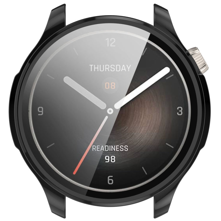 For Amazfit Balance A2286 PC + Tempered Film Integrated Watch Protective Case(Black)