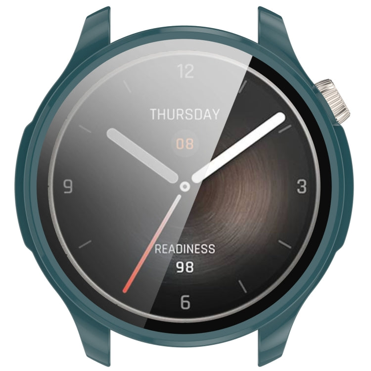 For Amazfit Balance A2286 PC + Tempered Film Integrated Watch Protective Case(Pine Green)