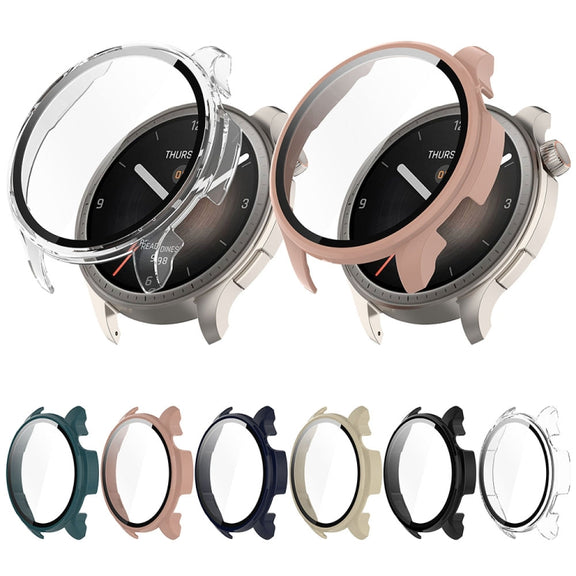 For Amazfit Balance A2286 PC + Tempered Film Integrated Watch Protective Case(Black)
