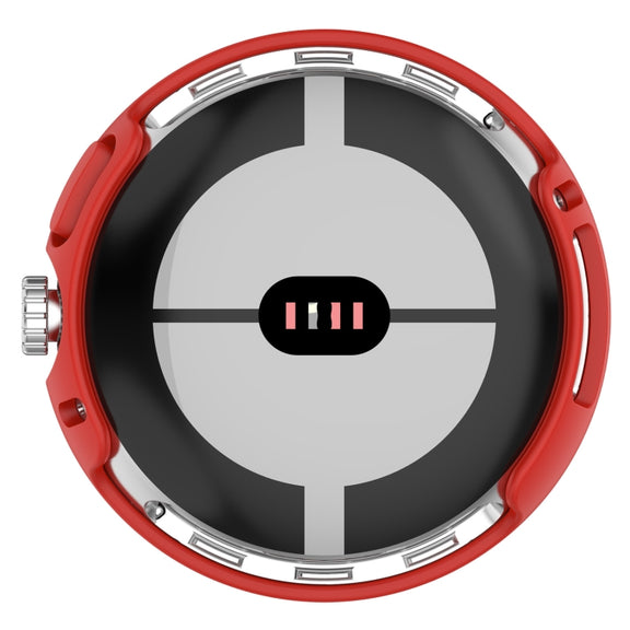 For Google Pixel Watch 2 Half Pack Hollow PC Watch Protective Case(Red)
