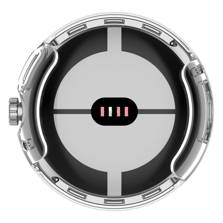 For Google Pixel Watch 2 Full Coverage TPU Electroplated Watch Protective Case(Transparent White)