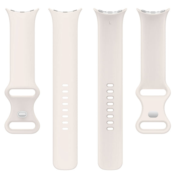 For Google Pixel Watch 2 Solid Color Silicone Watch Band, Size:S Size(Creamy White)