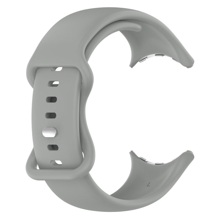 For Google Pixel Watch 2 Solid Color Silicone Watch Band, Size:S Size(Grey)