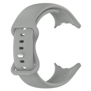 For Google Pixel Watch 2 Solid Color Silicone Watch Band, Size:S Size(Grey)