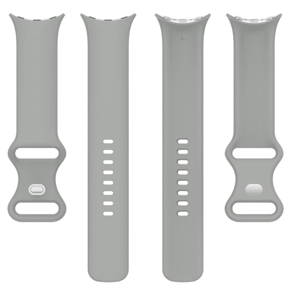 For Google Pixel Watch 2 Solid Color Silicone Watch Band, Size:S Size(Grey)