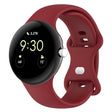 For Google Pixel Watch 2 Solid Color Silicone Watch Band, Size:S Size(Red) - Watch Bands by PMC TechLife | Online Shopping South Africa | PMC TechLife
