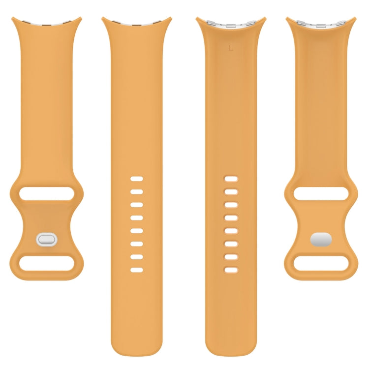 For Google Pixel Watch 2 Solid Color Silicone Watch Band, Size:S Size(Yellow)