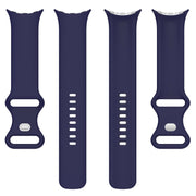 For Google Pixel Watch 2 Solid Color Silicone Watch Band, Size:S Size(Blue)
