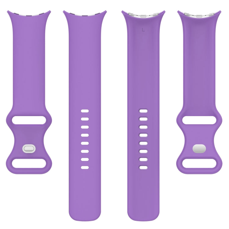 For Google Pixel Watch 2 Solid Color Silicone Watch Band, Size:S Size(Purple)