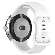 For Google Pixel Watch 2 Solid Color Silicone Watch Band, Size:L Size(White)