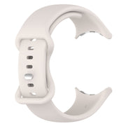 For Google Pixel Watch 2 Solid Color Silicone Watch Band, Size:L Size(Creamy White)