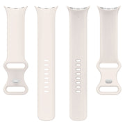 For Google Pixel Watch 2 Solid Color Silicone Watch Band, Size:L Size(Creamy White)