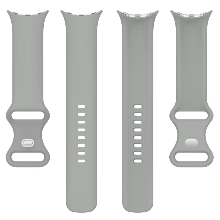 For Google Pixel Watch 2 Solid Color Silicone Watch Band, Size:L Size(Grey)
