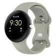 For Google Pixel Watch 2 Solid Color Silicone Watch Band, Size:L Size(Grey Green) - Watch Bands by PMC TechLife | Online Shopping South Africa | PMC TechLife
