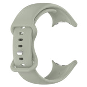 For Google Pixel Watch 2 Solid Color Silicone Watch Band, Size:L Size(Grey Green)