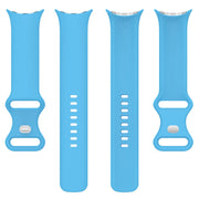 For Google Pixel Watch 2 Solid Color Silicone Watch Band, Size:L Size(Sky Blue)