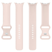 For Google Pixel Watch 2 Solid Color Silicone Watch Band, Size:L Size(Pink)