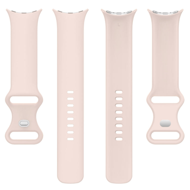 For Google Pixel Watch 2 Solid Color Silicone Watch Band, Size:L Size(Pink)