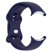 For Google Pixel Watch 2 Solid Color Silicone Watch Band, Size:L Size(Blue)
