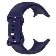 For Google Pixel Watch 2 Solid Color Silicone Watch Band, Size:L Size(Blue)